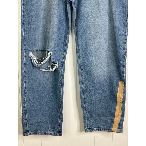 One Teaspoon Free People Smiths Low Waist Wide Leg Denim Jeans NWOT SZ 34 - Picture 5 of 14